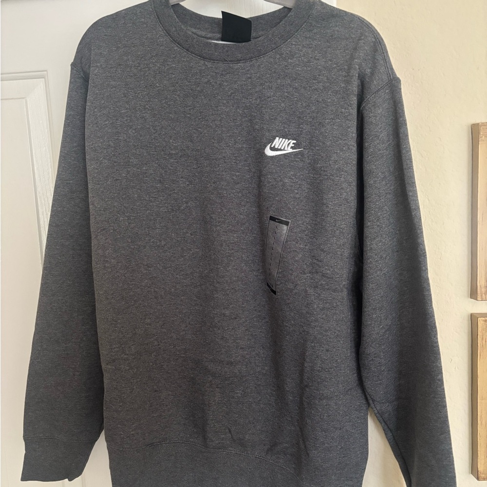 Nike Gray Crewneck Sweater Athletic Style